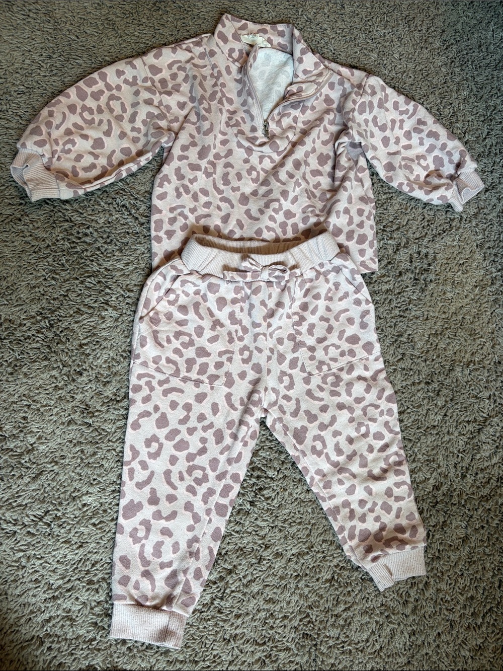Kids Pink Leopard Print Set